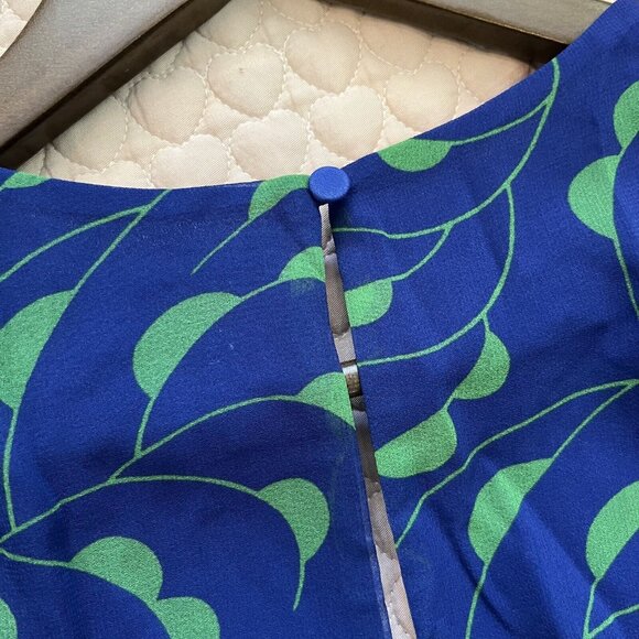 NWOT Self Portrait Blue Crescent Chiffon Midi Dress Cut Out Back Ruffle Size 6 - Picture 11 of 13